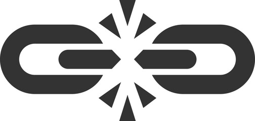 Broken chain link icon vector. Concept demage connection or join in business. Disconnect symbol isolated on white background.