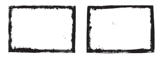 black and dirty grunge frame design with realistic brush strokes © Bushmandesign
