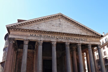 Fototapeta na wymiar Pantheon seen from below, Rome, Italy.