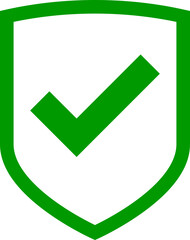 Shield icon vector with mark symbol. Design element.
