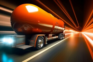 Abstract Tanker Truck Concept - Dynamic Motion and Futuristic Design, Generative Ai