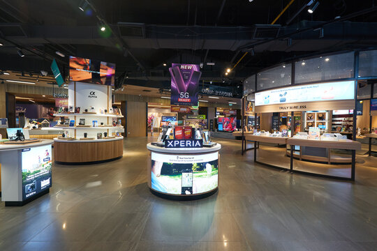 KUALA LUMPUR, MALAYSIA - MAY 27, 2023: interior shot of Sony Store in LaLaport Bukit Bintang City Centre.