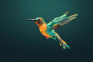 Digital Creativity Concept with Hummingbird - Innovation and Artistic Expression Generative AI