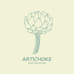 Artichoke, line art logo, package design, artichokes illustrations, food doodle, hand drawn  green vegetables