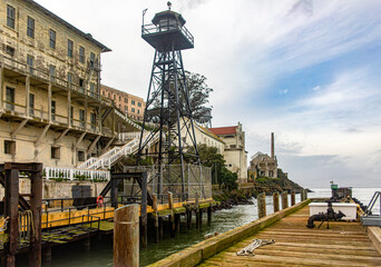 The pier and the access to the famous federal maximum security prison of Alcatraz in San Francisco...