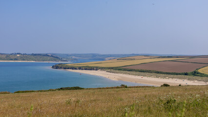 View of the coastline from Hawkers Cove to Rock in Cornwall