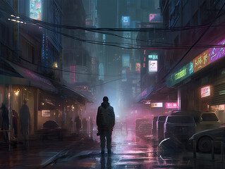 Cyberpunk Metropolis with Midjourney AI Escort