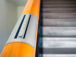 Stair Handrail with Braille text Sign for disable and blind 