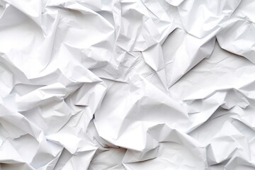 The crumpled white paper creates an intriguing and textured background for artistic designs.