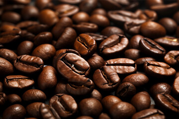 Obraz premium Coffee Beans Background - Generative AI.