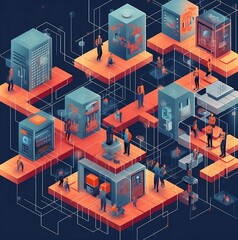 isometric view of a city
