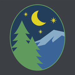 Outdoor Hill And Mountain Badges Logo - obrazy, fototapety, plakaty