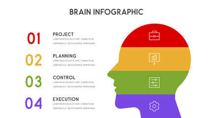 Vector human head and other elements for infographics