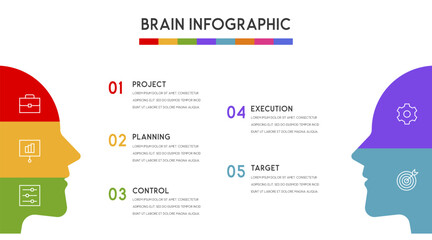 Business concept 5 options or steps