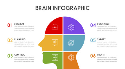 Vector human head and other elements for infographics