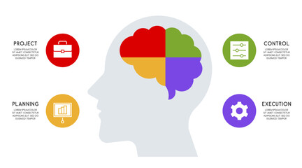 Business concept 4 options or steps