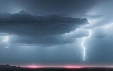 Fototapeta premium Lightning storm. Ai generated technology