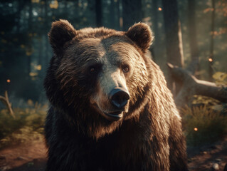 close up on a wild bear, Generative AI