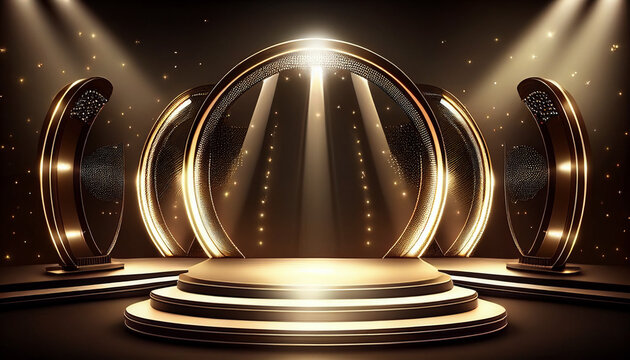 The spotlights are focused on the circle stage celebration, Generative AI