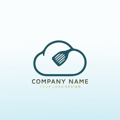 cloud restaurant vector logo design