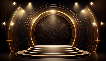 The spotlights are focused on the circle stage celebration, Generative AI