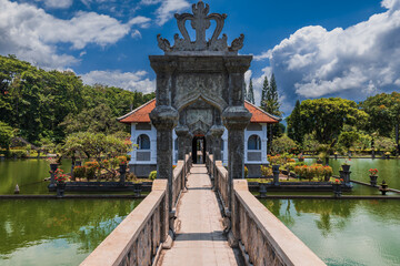 Water Palace Taman Ujung in Bali Indonesia - travel and architecture background