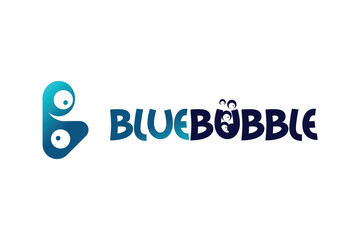 Blue bubble logo design template. Modern b logo vector illustration. © rjrujat