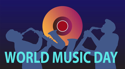 vector illustration to commemorate world music day held in June