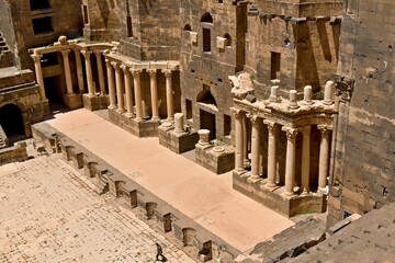 The ancient amphitheater in Bosra was built in the 1st to 2nd century. UNESCO World Heritage. Syria. 3th May 2023.