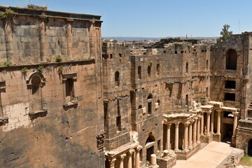 The ancient amphitheater in Bosra was built in the 1st to 2nd century. UNESCO World Heritage. Syria. 3th May 2023.