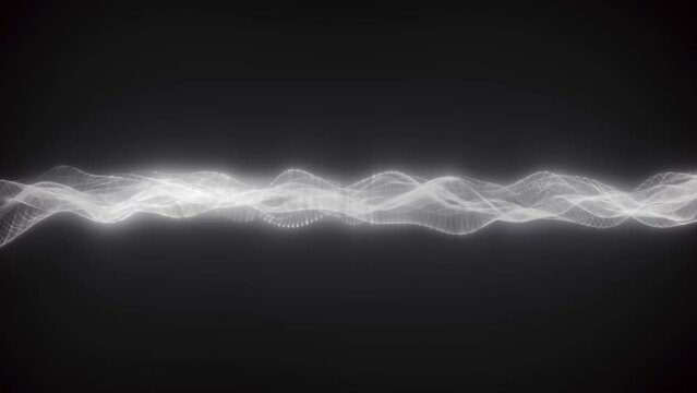 Radiant Flux White: Technological Waves Abstrac Background. . Digital World and Particle Technology Background. 4K