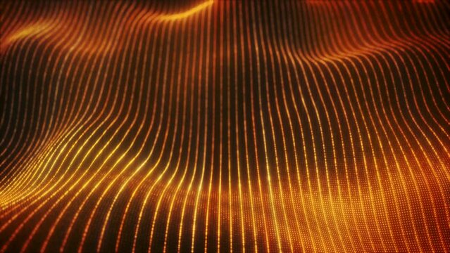 Abstract Golden Wave Network Technological Background