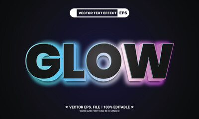 Neon glow editable vector text effect