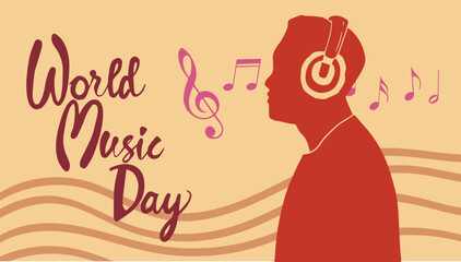 vector illustration to commemorate world music day held in June