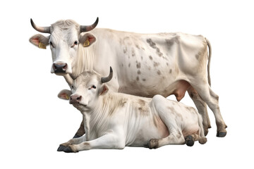 close up cattle isolated on transparent background generative AI.