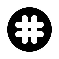 Hashtag button icon, hashtag icon vector illustration isolated on white background.