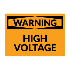 Warning high voltage sign. Vector high voltage danger electric power background energy icon symbol.