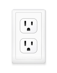 Plug socket B japan usa mexico. Power socket wall plate outlet canada isolated.