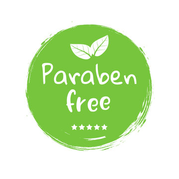 Paraben free label icon. Natural symbol chemical no gmo paraben stamp for cosmetic, organic eco icon