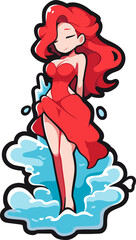 Obraz na płótnie Canvas girl in a red dress