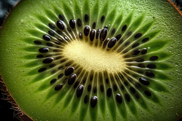 A Macro Shot of a Kiwi Fruit, Juicy and Packed with Nutrients