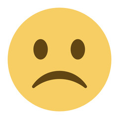 Top quality emoticon. Confused emoji. Nonplussed emoticon with frowned lips