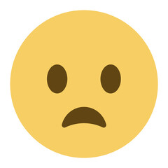 Top quality emoticon. Astonished emoji. Shocked emoticon with gasping face. Yellow face emoji. Popular element.