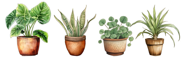 Collection of plant pots. generative ai 
