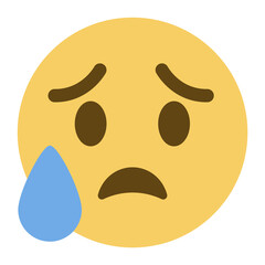 Anxious emoji with sweat. Concerned emoticon sweat dripping down