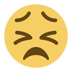 Fototapeta premium Top quality emoticon. Confused emoji. Nonplussed emoticon with frowned lips