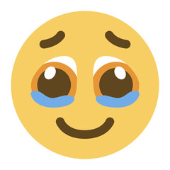 Cute emotional emoji emoticon with tears of joy.