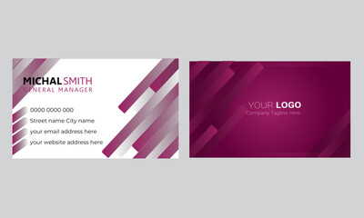 Modern pink corporate business card template design