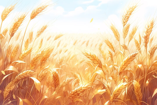 Illustration, Wheat field