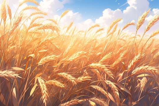 Illustration, Wheat field